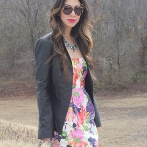 Elizabeth and James black leather blazer